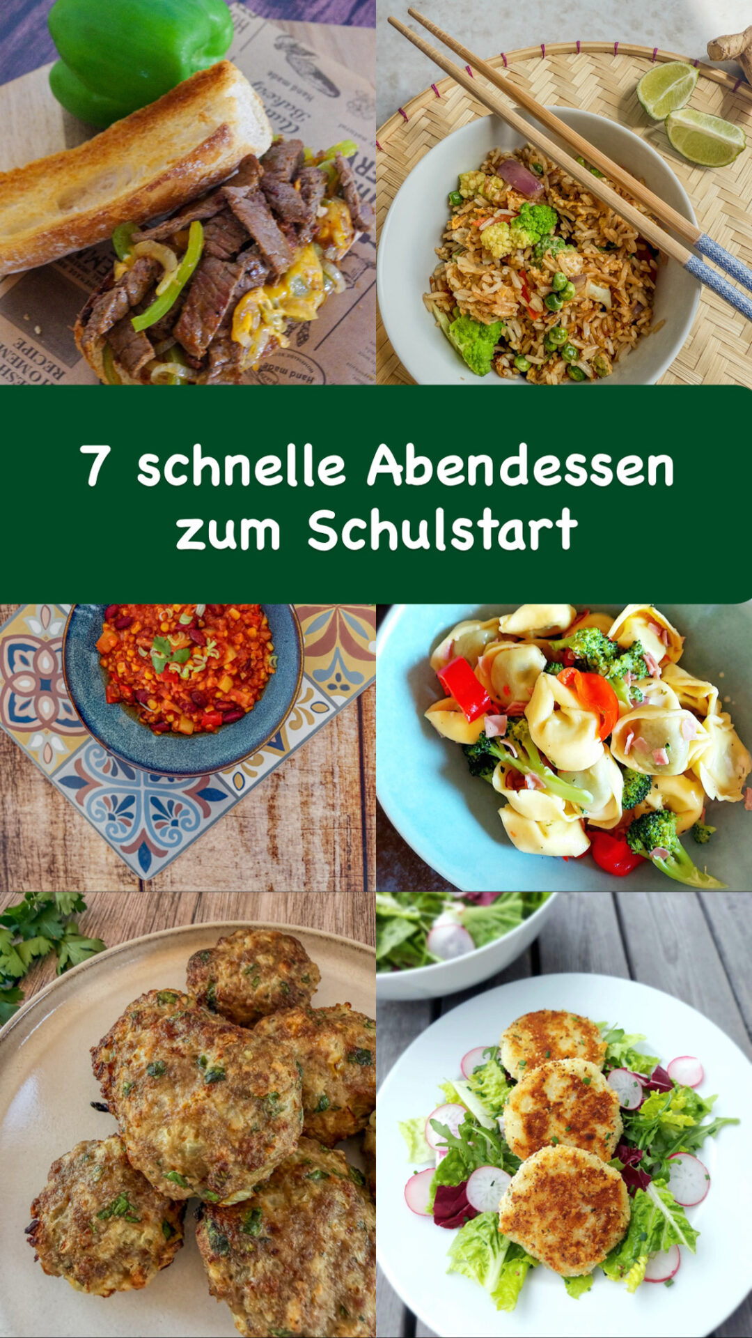 Titelbild schnelle Abendessen zum Schulstart
