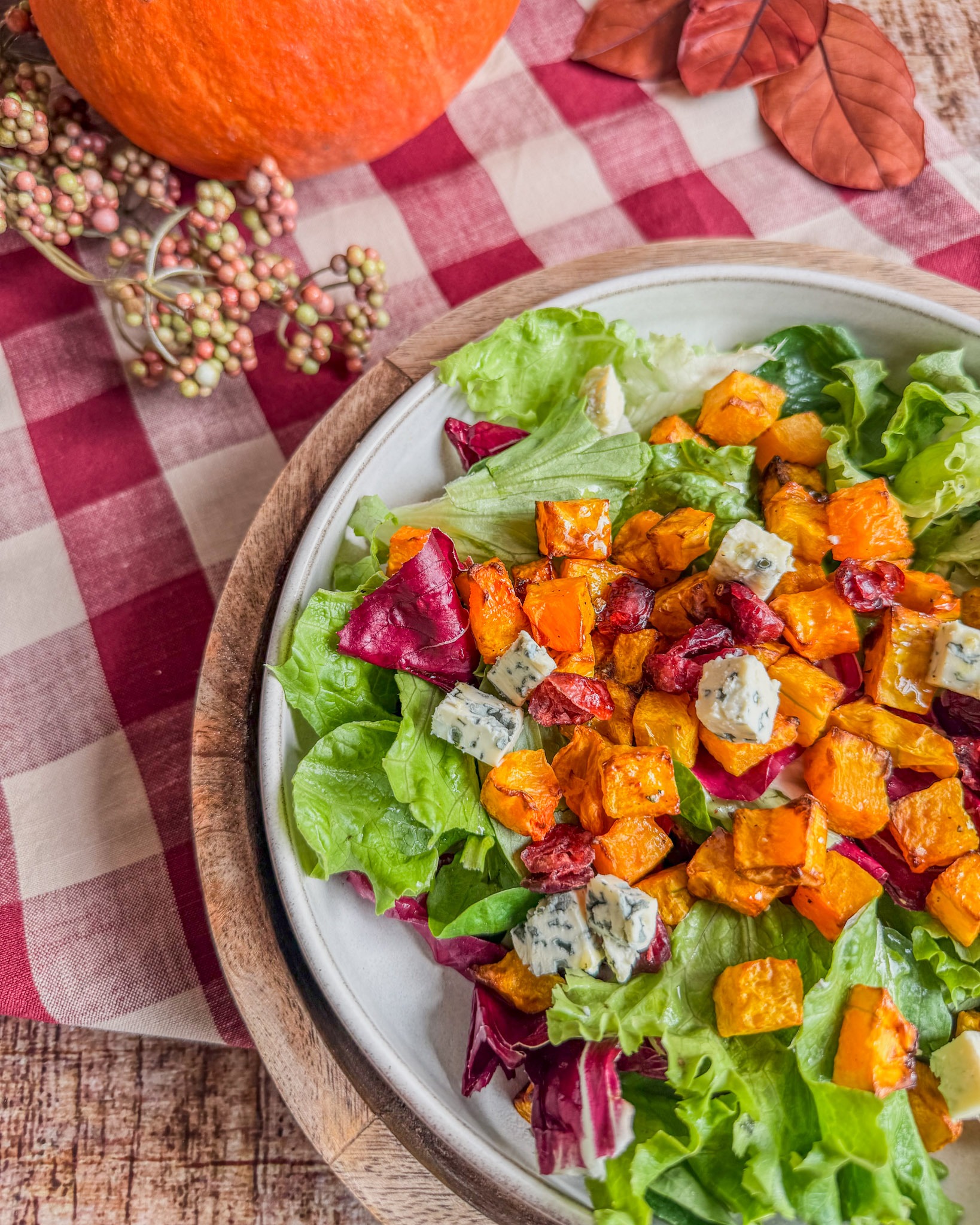 Herbstsalat mit geröstetem Kürbis